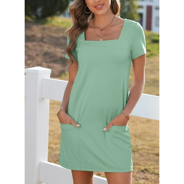 Short Sleeve Fitted Mini Dress