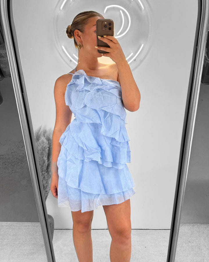 Ruffle dress blue