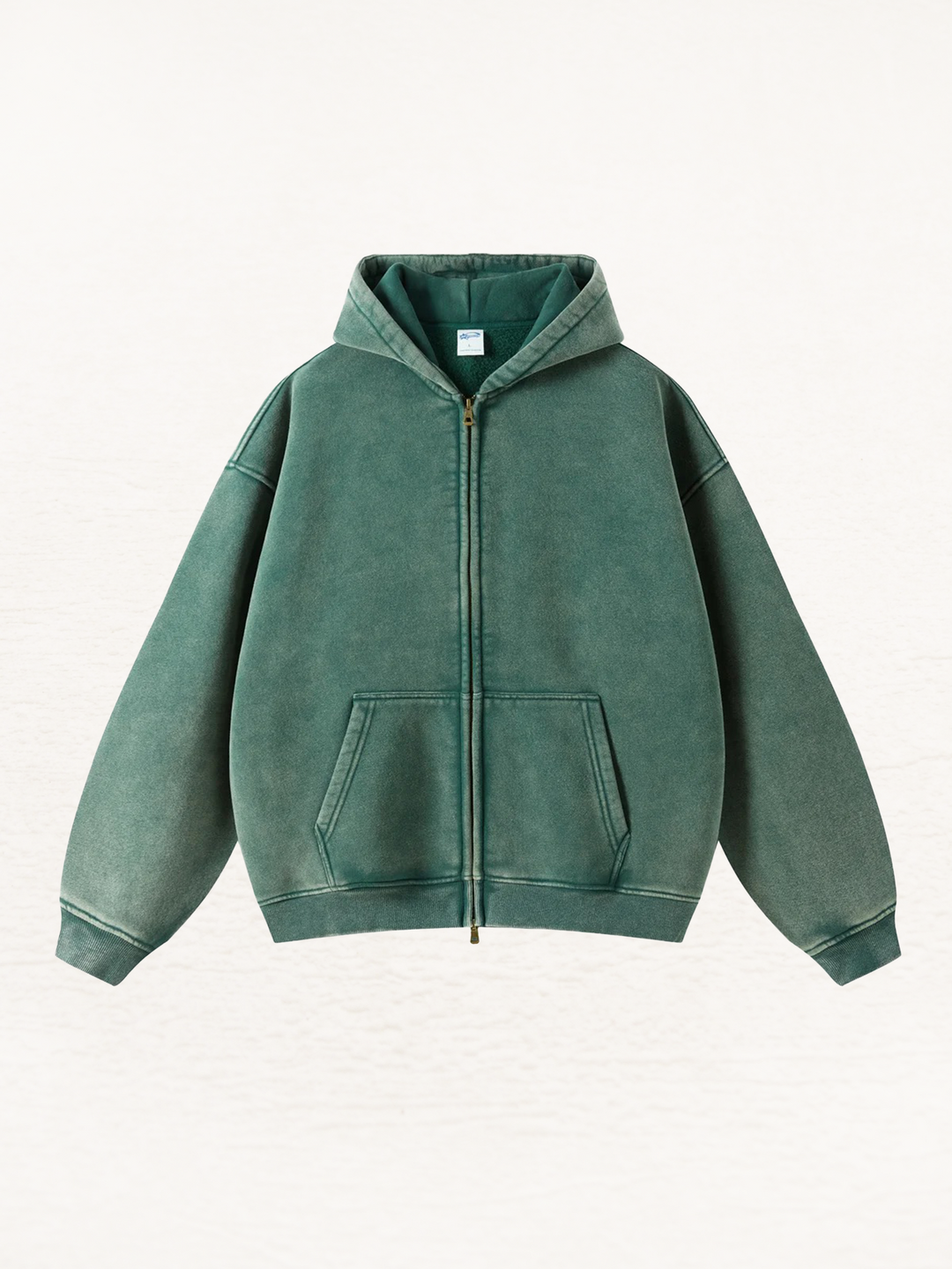 Distressed Double Slider Zip Hoodie