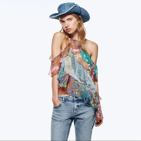 Ruffled Patchwork Top