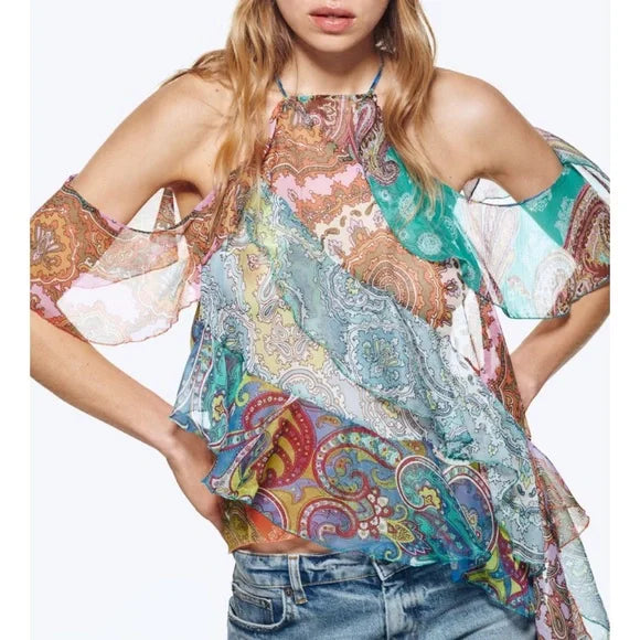 Ruffled Patchwork Top